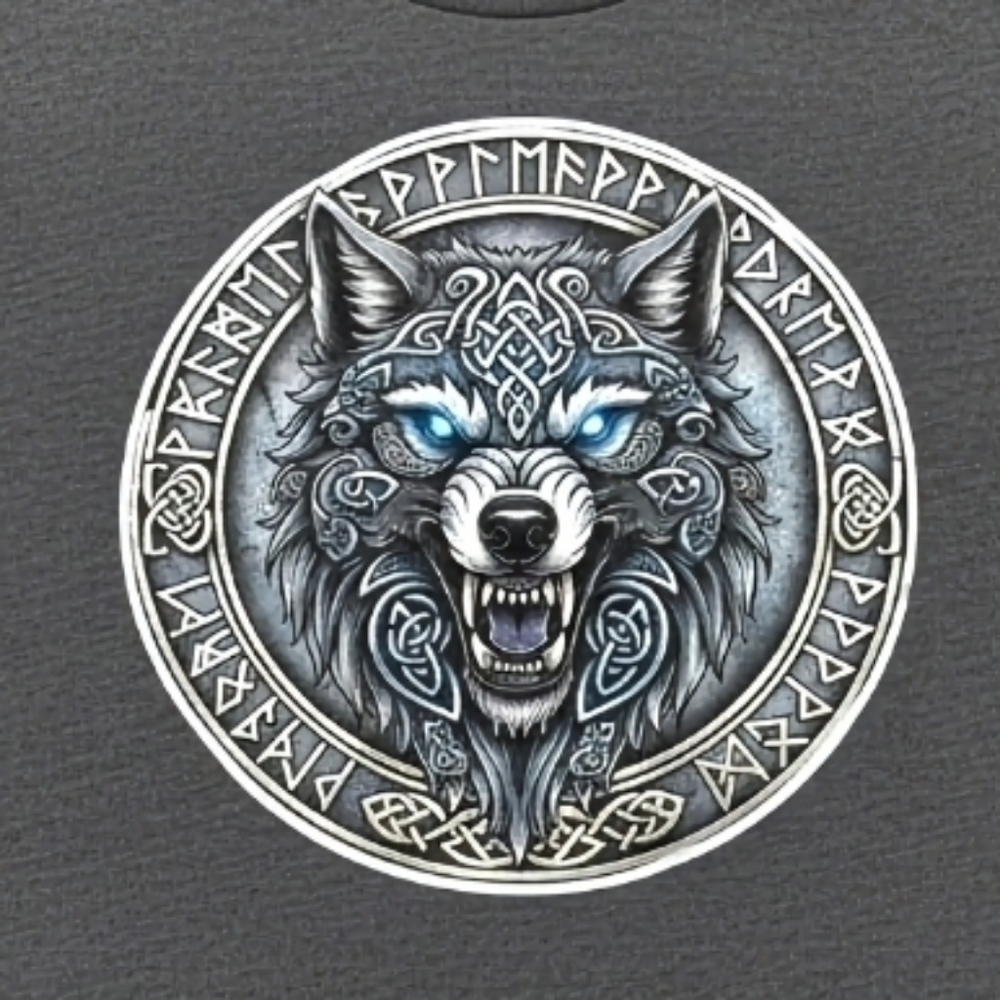 Norse Wolf Rune Shirt • Viking Nordic Tee • Tribal Wolf Graphic - Picture 10 of 12